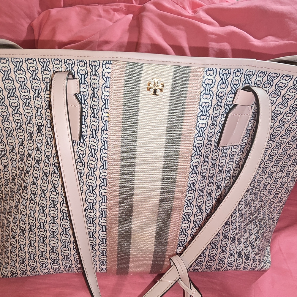 Tory Burch Pink Gemini Link Totebag
